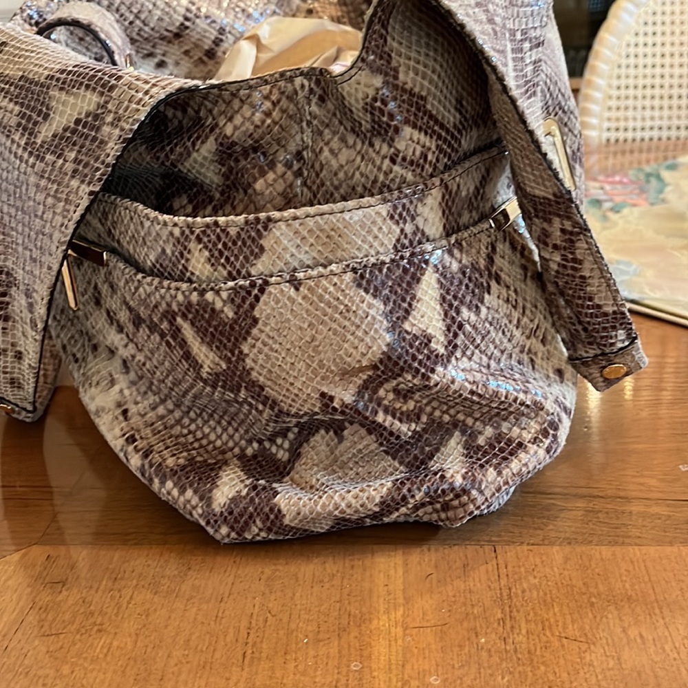 Michael Kors Snake Print Hobo Bag - Brown and Gold - Picture 6 of 7